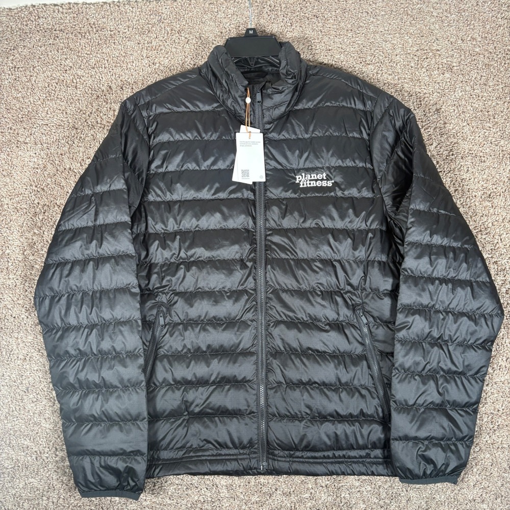 Quince Mens Responsible Down Puffer Jacket Black Planet Fitness Size L NWT